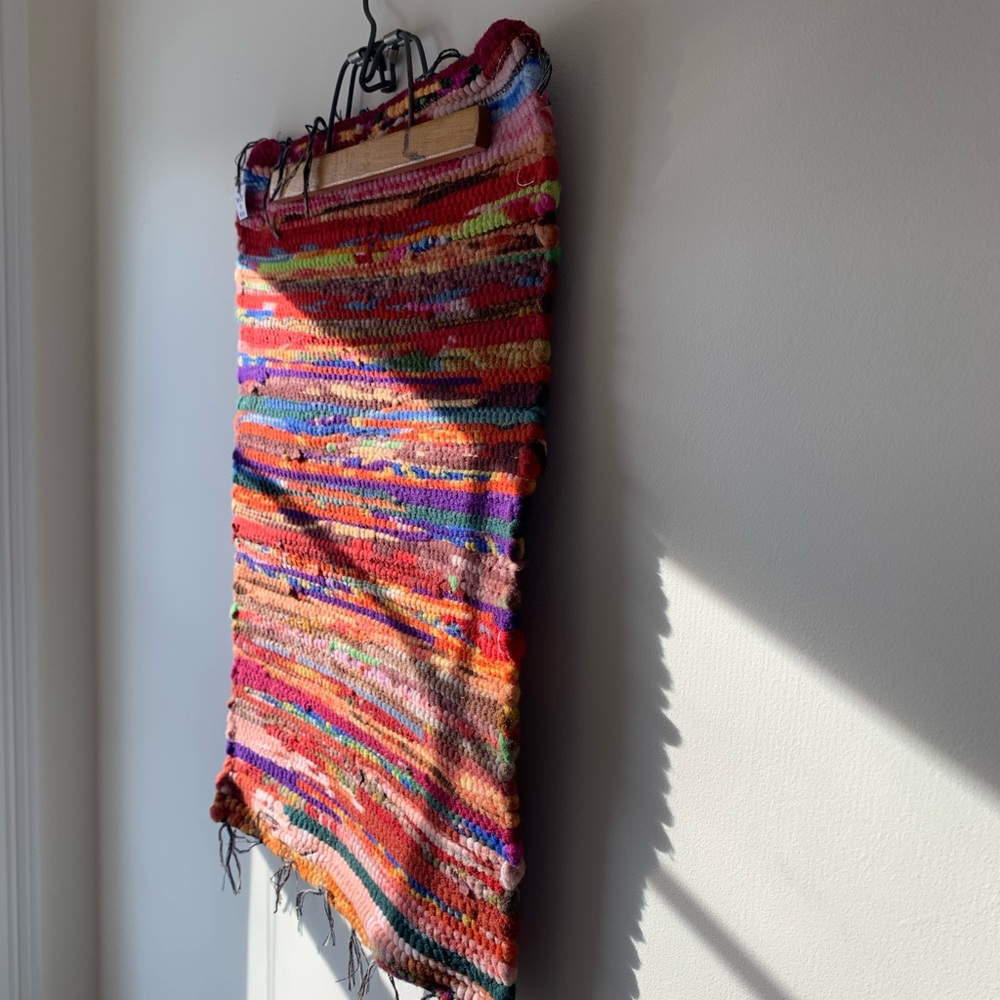 Colorful Indian Tapestry with Vintage Hanger - Picture 7 of 10